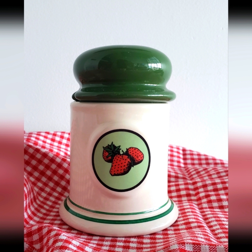 Strawberry ceramic container